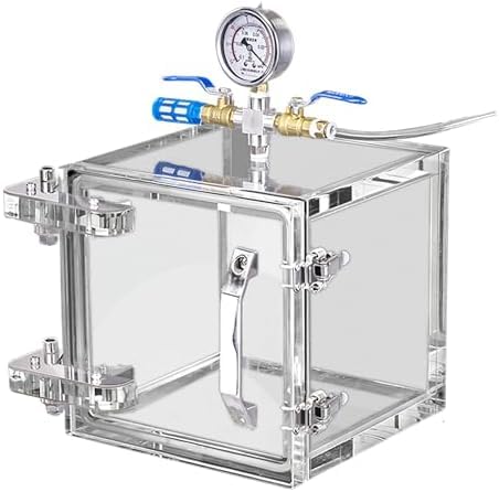 KJZQXYX Acrylic Vacuum Degassing Chamber, Clear Degassing Box Kit, with Pressure Gauge, Vacuum Desiccator Cabinet,for Lab, Industrial (30 * 30CM)