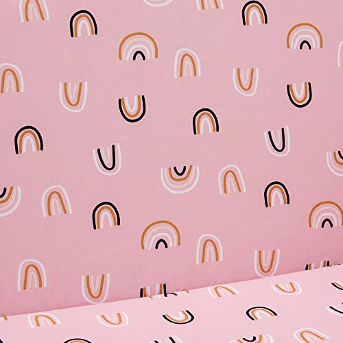 Ulax Furniture Kids Fold Out Couch 2-In-1 Children Convertible Sofa To Lounger With Soft Plush Fabric (Pink Rainbow) #TOP5