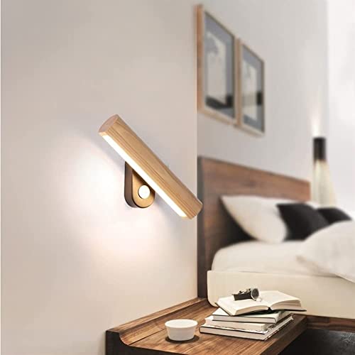 Aplique de pared LED de madera para iluminación de dormitorio y salón 5