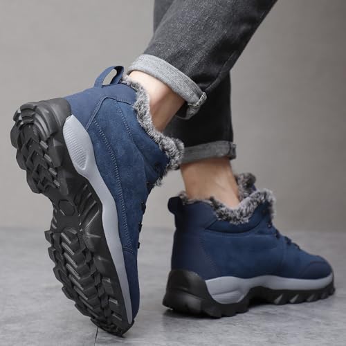 Image of SNEKARMIN Men Snow Boots Outdoor Shoes For Male Thick Sole Sneakers for Men Winter Shoes Botines Tenis Keep Warm Fluff Mens Ankle Boots
