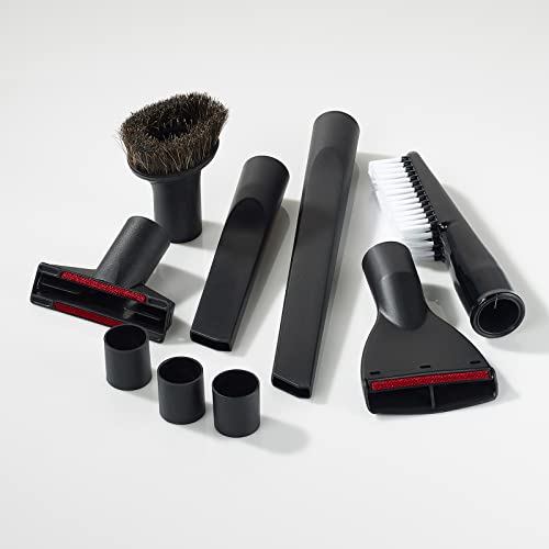 Autopflege Set kompatibel mit - allen Marken - mit rundem Rohr-Anschluss Ø 32/35mm, Zubehörset - 2x Polsterdüse, 2x Fugendüse, Saugbürste, Möbelpinsel, Adapter…