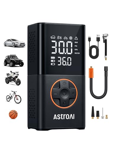 AstroAI L7 Tire Inflator Portable Air Compressor Cordless Mini Bike Pump with Digital Dual Values...