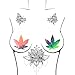 Neva Nude Rainbow Sherbet Tie Dye Velvet Weed Leaf Nipztix Pasties Nipple Covers for Festivals, Raves, Parties, Lingerie and More, Medical Grade Adhesive, Waterproof and Sweatproof, Made in USA