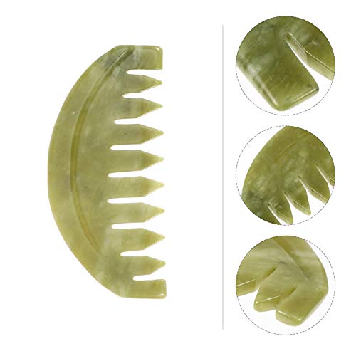 Mobestech Jade Hair Comb Scraping Comb Jade Massage Head Massage Scraper Guasha Stone Hair for Head - Image 6