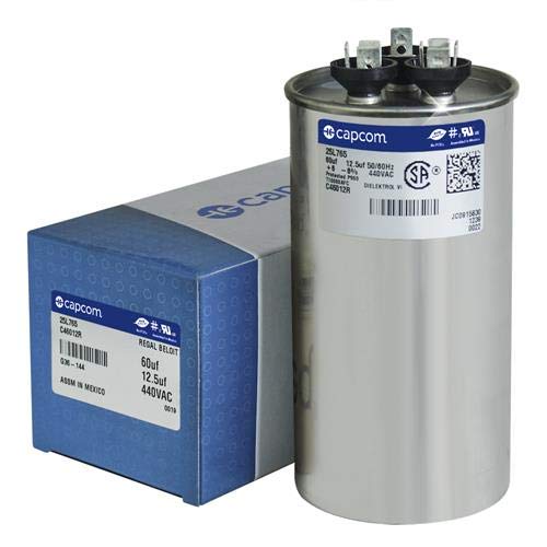 25L765-60 + 12.5 uf MFD 440 Volt VAC - Genteq Round Dual Run Capacitor Upgrade