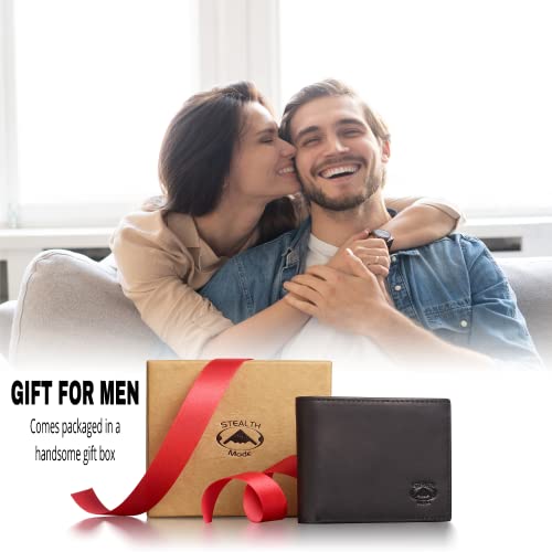 Image of Stealth Mode Leather Bifold Wallet for Men With ID Window and RFID Blocking
