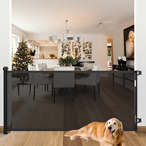 Image of Retractable Baby Gate, 33" Tall, Extends up to 71'' Wide, Retractable Dog Gates for Stairs, Doorways, Hallways, Indoor and Outdoor