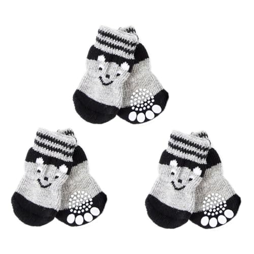 CIYODO 3Pairs Slip Dog Socks for Small Dogs Paw Protectors for Indoor Use for Puppy Comfort and Safety