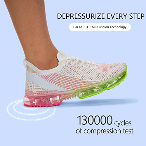 Image of LUCKY STEP Women Air Cushion Fashion Sneakers Breathable Casual Comfortable Lightweight Walking Shoes