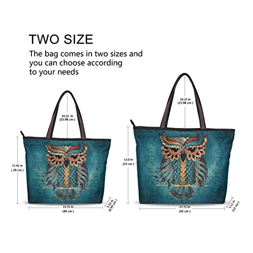 Tote Bag for Women with Zipper and Pockets,Polyester Tote Bag Pattern Tote Purse Women Handbag2