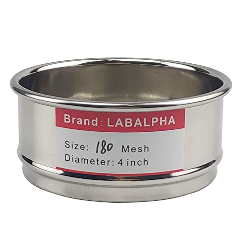 LABALPHA 180 Mesh Lab Sieves, Test Sieve #180 Mesh, 4'' Diameter, 304 Stainless Steel Wire Cloth (0.088mm)