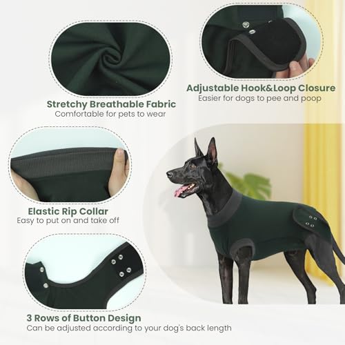 Image of IDOMIK Dog Recovery Suit for Neuter Spay,Anti-Licking Dog Surgical Bodysuit