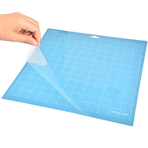 Image of REALIKE 12X12 Lightgrip Cutting Mats for Silhouette Cameo 5 /4 /3 /2 /1(3 Mats) Gridded Adhesive Non-Slip Cut Mat for Crafts, Quilting, Sewing, Scrapbooking and All Arts