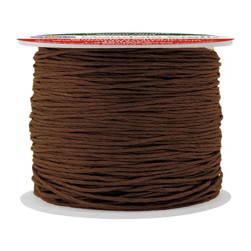 Mandala Crafts 1mm 109 Yards Chocolate Brown Cotton Waxed Cord for Jewelry Making Bracelet Cord Waxed String - Beading String Thread Jewelry Cords for Necklaces String