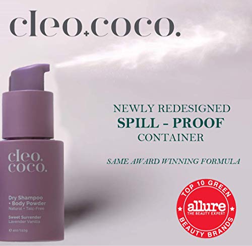 Cleo+Coco Dry Shampoo Body Powder For Women, Made With Essential Oil & Arrowroot Powder, Absorbs Odor &Wetness, All-Natural Free Of Talc, Phthalates & Parabens, Made In The Usa - Lavender 4Oz #TOP2