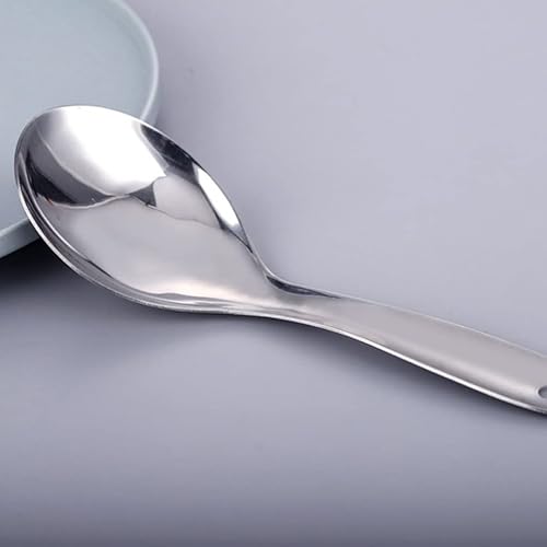 Miniatura 5 de Cuchara de servir, 4 cucharas de arroz de acero inoxidable, cuchara de arroz, cuchara de arroz, espátula de arroz antiadherente, cuchara de arroz