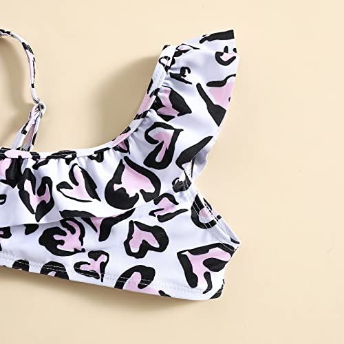 Image of Little Girls Two Pieces Swimsuits Cute Ruffle Bikini Set Hawaiian Beach Sport Bathing Suit Set Pool Swimwear