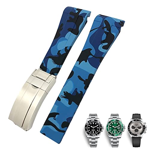 Bracelet montre caoutchouc 20mm 21mm incurvé pour Rolex Submariner sport