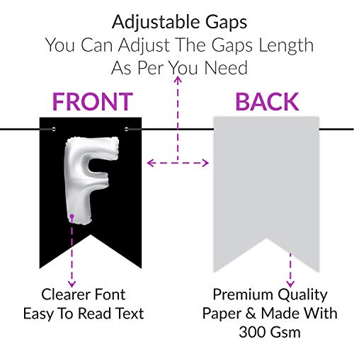 Image of Wobbox Black & White Balloon Text inchFall In Love inch Bunting Banner for Anniversary, Pre-Wedding & Wedding, Love Banner for Decoretion