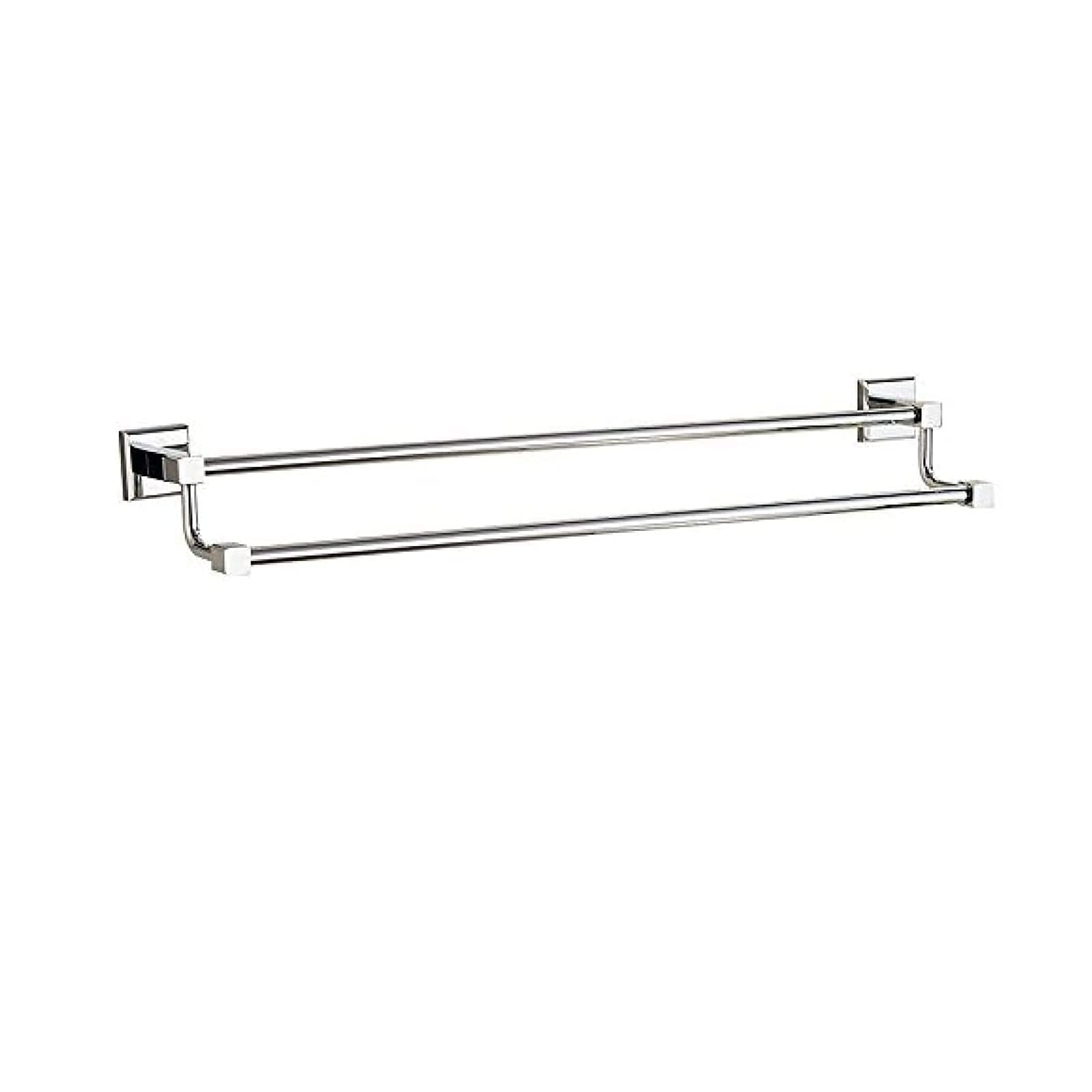 Porte-serviettes double mural en acier compact pour optimiser la salle de bain