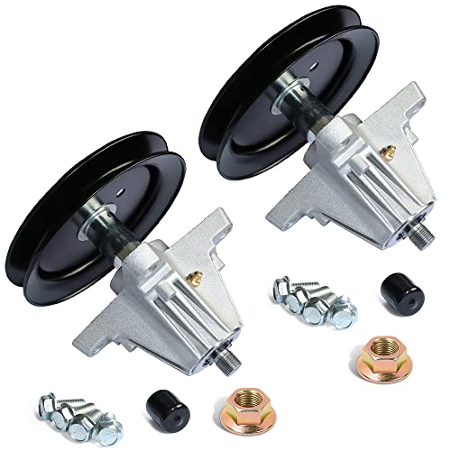 boeray 918-04822A 42 Deck Spindle Assembly for Cub Cadet MTD 918-04822A 918-04822B 618-04822 918-04889 30-8001 14328 82-058 Fit 42inch and 30-in Mini Riders with Bolt Zerk Grease Pulley OD 6 2Pcs