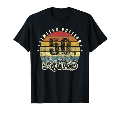 50 Year Old Birthday Squad Tee Vintage 50th Party Matching T-Shirt