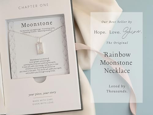 HOPE LOVE SHINE New Beginnings Rainbow Moonstone Sterling Silver Necklace for Women 6