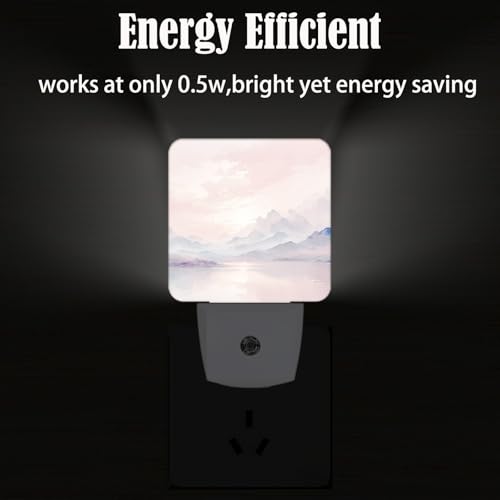 Image of Mountain and River Night Light,Plug Into Wall with Dusk to Dawn Light Sensors, Warm Nightlights for Bedroom, Bathroom, Hallway, Kitchen, Gifts Ideal for Boys Girls Women Men
