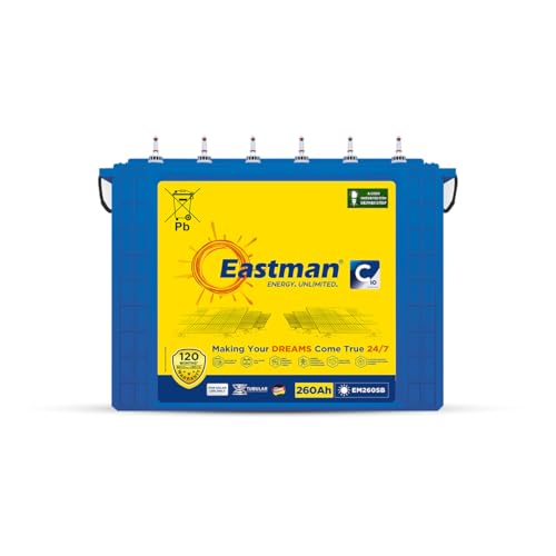 Image of Eastman EM260SB | Eastman 260Ah Tall Tubular Solar Battery | Warranty 120 (60+60) Months for Home & Office