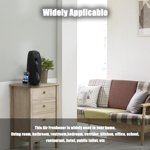 (2-pack) Automatic Air Freshener Spray Dispenser, Wall Mounted or Freestanding Sprayer Holder, Multiple Time Settings, Commercial and Home Use in Bathrooms, Offices, Living Rooms, etc (Black1120M-RE) - Image 5