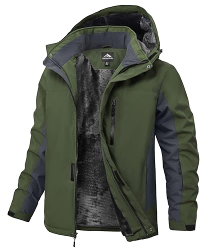 Image of Mens Winter Snow Jacket Waterproof Ski Jackets Snowboard Rain Warm Coat Insulated Hood Fleece Lined