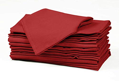 S4Sassy Red Solid Home Decor Tea Party Table Linen Solid Washable Napkins 12 Pcs Set, 18 x 18 - Image 3