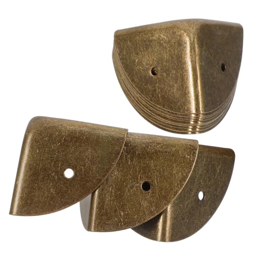 IWOWHERO Metal Corner Protectors for Wood Boxes Suitcases 12pcs Furniture Decorative Corner Guards Protective Design