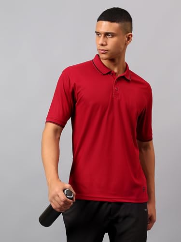 Image of Vector X Adults Mens Sports Wear Polyester Half Sleeves All Day Wear tee Shirt Polo T Shirt Detailing with Contrast Color Tipping on Sleeves & Collar for Casual Wear Regular Fit Tshirts
