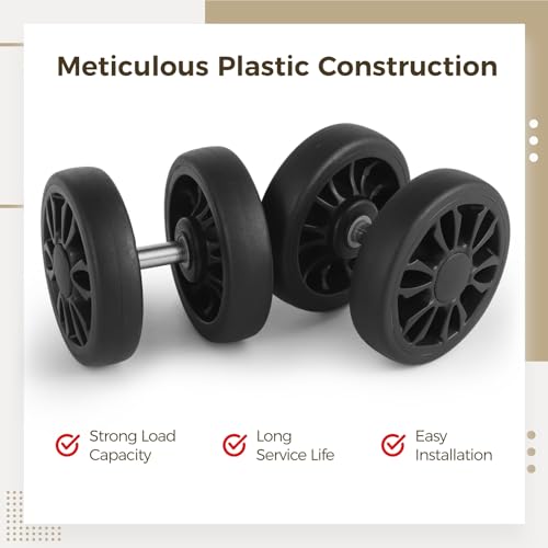 12 Pcs Luggage Replacement Wheels, 1.970.47" Swivel Caster Wheels, Universal Suitcase Wheels, Silent Rolling, Wide Compatibility, Comprehensive Kit4