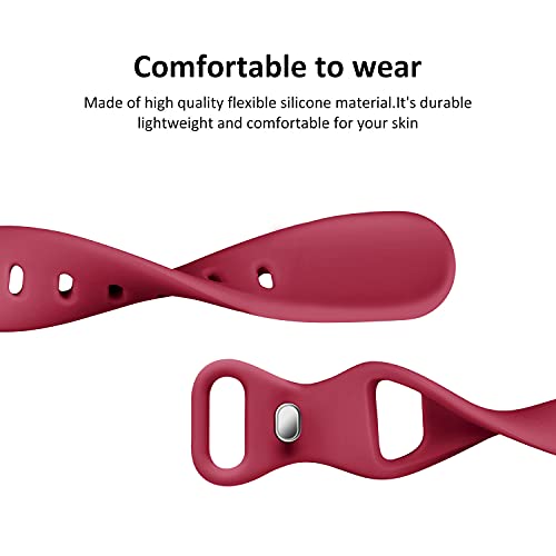 Image of Thin Slim Band Compatible with Apple Watch 38mm 40mm 41mm 42mm 44mm 45mm 46mm 49mm, Replacement Silicone Sport Strap for iWatch Series 11 /10 /9 /8 /7 /6 /5 /4 /3 /2 /1 Ultra SE Women Men, Hibiscus