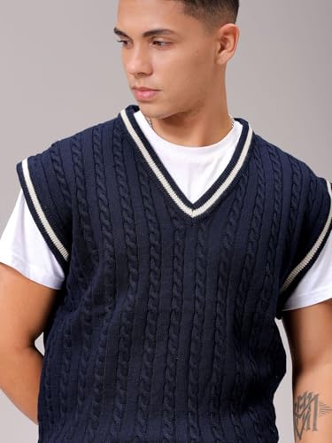 Image of The Indian Garage Co Men Oversized Sleeveless Textured Sweater