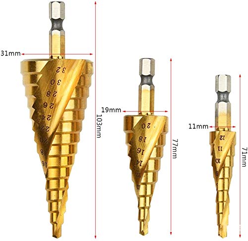 Voarge Punte a gradini HSS Flauto a Spirale Set di...