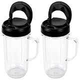 22oz Magic Bullet Blender Cups Replacement Parts -𝗙𝗼𝗼𝗱 𝗚𝗿𝗮𝗱𝗲 𝗠𝗮𝘁𝗲𝗿𝗶𝗮𝗹 -with Flip Top To-Go Lid and H