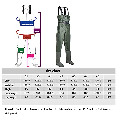 Vissende Borstwaders, Jachtwaders Met Cleat Sole Bootfoot Wading Riem Lichtgewicht Nylon Waterdichte Mens Dames,Groen,41EU - Image 3