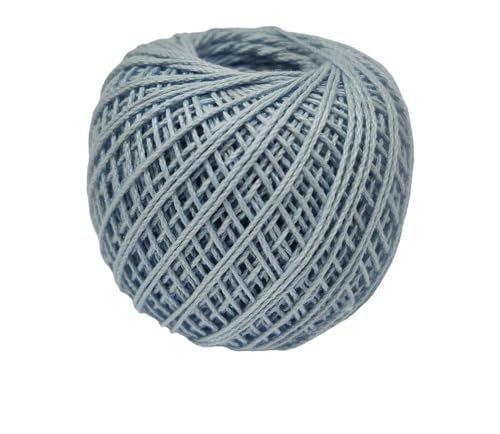 Image of Prapti Handicrafts 3ply Sea Blue Mercerised Premium Cotton Crochet Knitting Thread Yarn for Craft Fast Color Pack of 3 Ball 150 gm(50gm x 3)