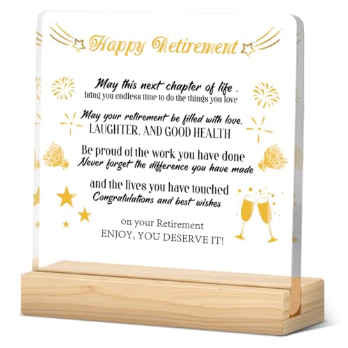 Image of Acrylic decoration Retirement Gifts for Women /Men, Happy Acrylic Retirement Gifts,Happiness Gag Gift for Retirees-retire gift for retired cadre worker Coworker Teacher Nurse Boss