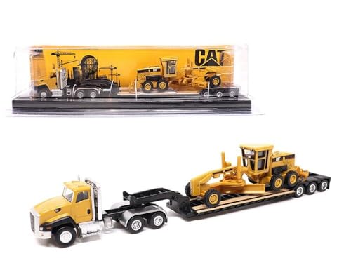 Tractor Diecast Masters CT660 con Trailer y Motoniveladora 1:87