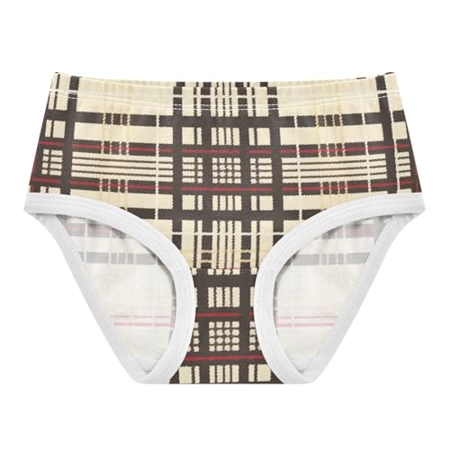 Versatile Plaid Pattern Daily Wear Girls' Panties Comfort Color for Kid in Sizes 2T,3T, 4T, 5T, 6Y and 8Y