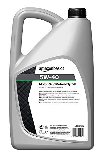 Motoröl 5W-40 von Amazon Basics für Benzin- und Dieselmotoren, 5 l