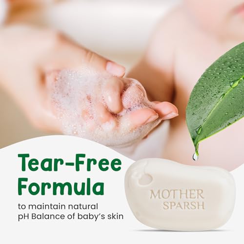 Mother Sparsh Plant Powered Natural Baby Soap - Pack of 2X75g | Hypoallergenic & Tear-Free Soap for Babies, Newborns - Image 4 thumbnail
