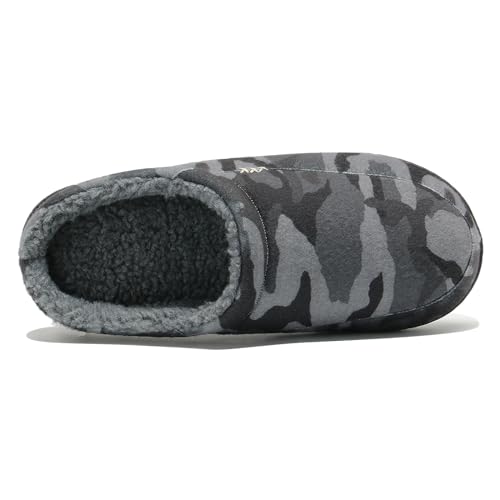Image of NewDenBer Men's Warm Memory Foam Slippers Suede Plush Fleece Lined Slip on Indoor Outdoor Clog House Shoes