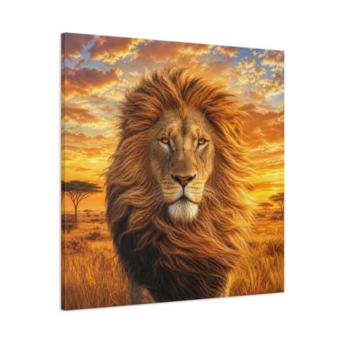 Tableau lion or contre les murs vides du salon moderne