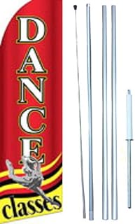 Dance Classes Swooper Flutter Flag Kit (partial sleeve) 3ft X 11.5ft Flag by EZ Flags