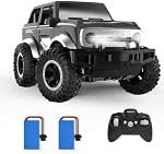 DEERC DE49 RC Voitures Télécommande Voiture, 2.4Ghz 1:18 Échelle Tout-Terrain SUV Monster Trucks avec LED Feu de tête et pneu arrière, 80 Mini Jouer à l'auto DEMO Mode Matte hors route Cadeaux de jouets pour garçons filles et enfants